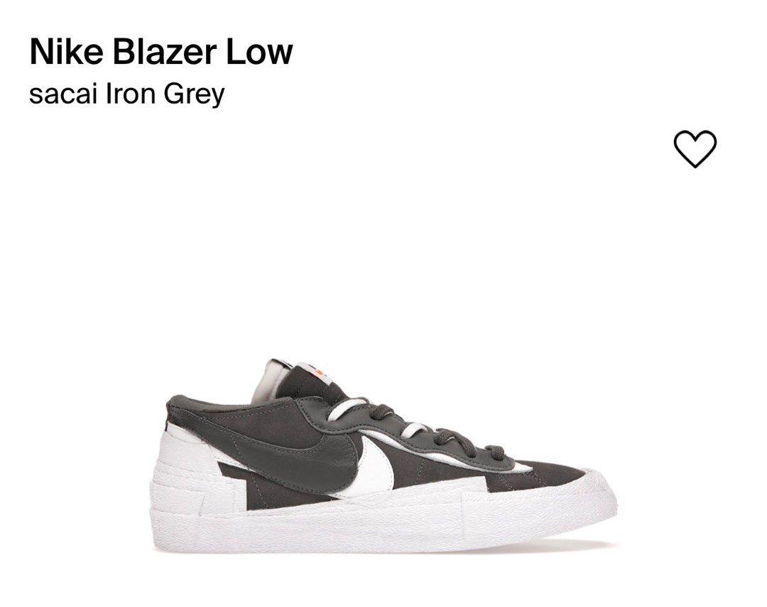 Nike sacai blazer wolf sale grey