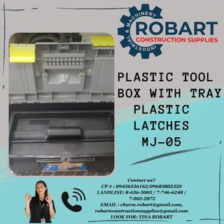 Plastic Tool Box with Tray Plastic Latches