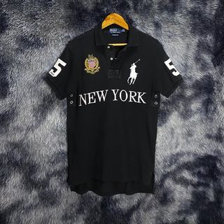 Polo Ralph Lauren New York Custom Fit Polo Shirt in Black for Men