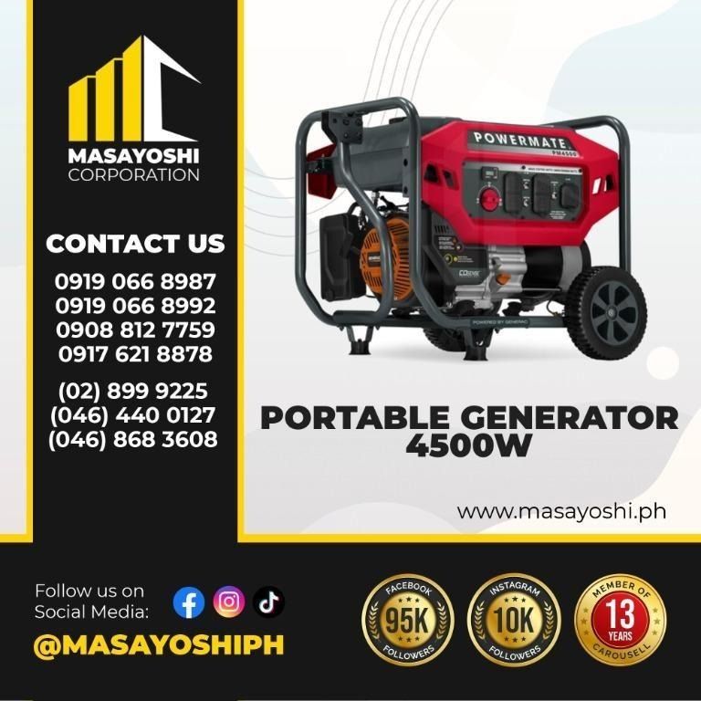 Powermate Portable Generator 4500W (Manual Start) PM4500 COsense