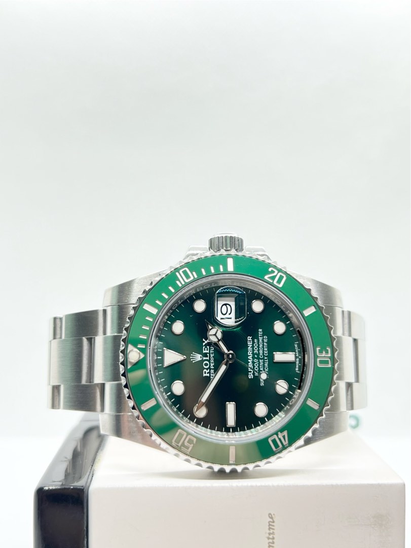 Rolex+Submariner+116610LV+Silver+Oyster+Bracelet+with+Green+Bezel