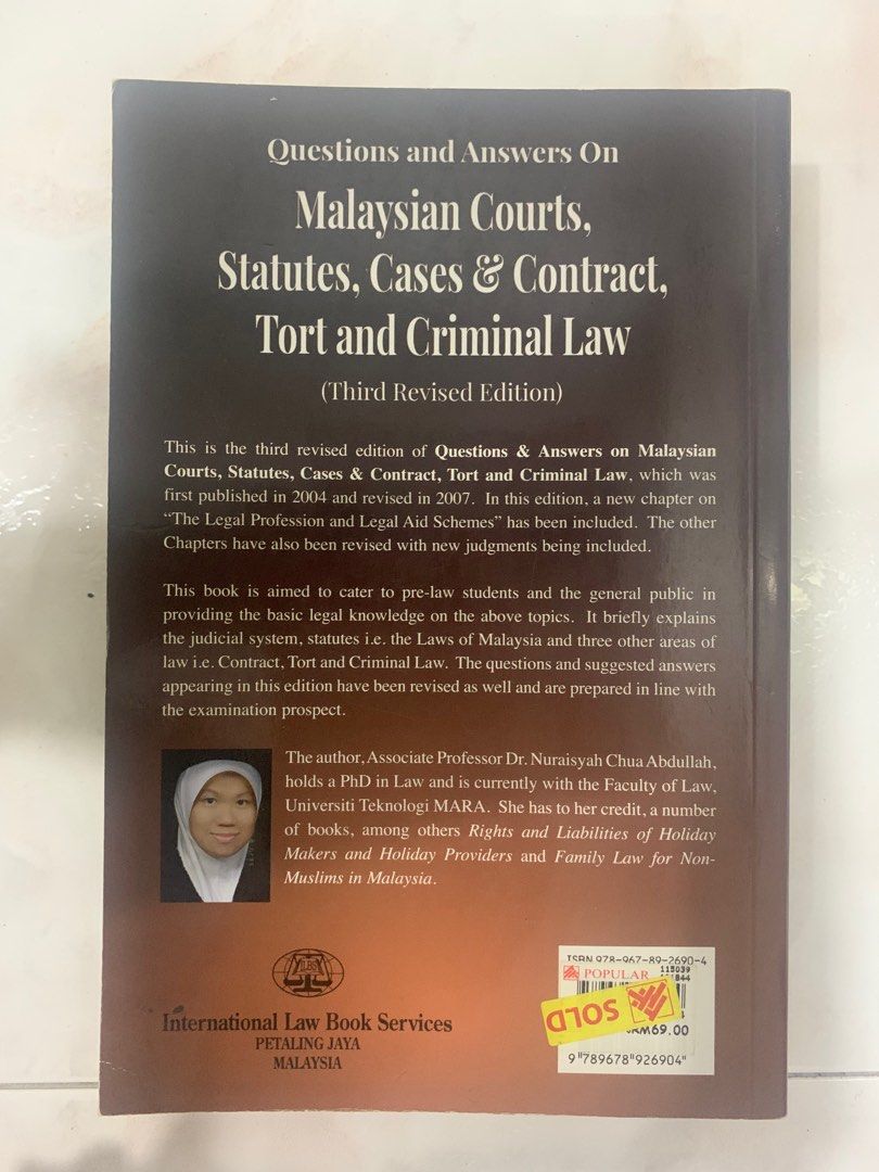 Q A on Malaysian Courts Contract Tort Criminal Law by Nuraisyah