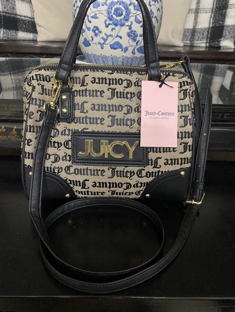 Juicy Couture, Bags, Juicy Couture Speedy Satchel Logo Bling Purse  Handbag Crossbody
