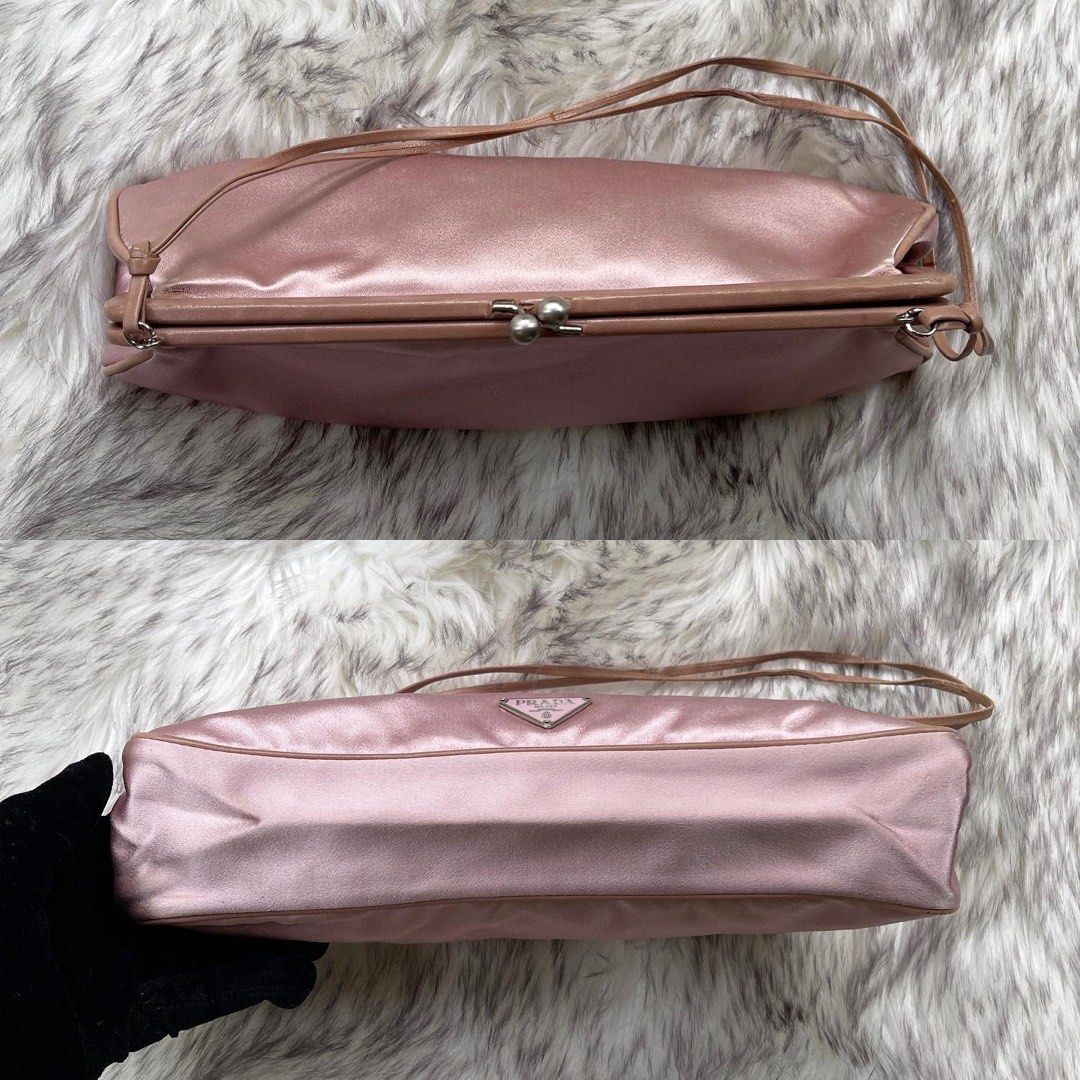 Vintage Prada Pink Satin Kisslock Shoulder Bag – Treasures of NYC