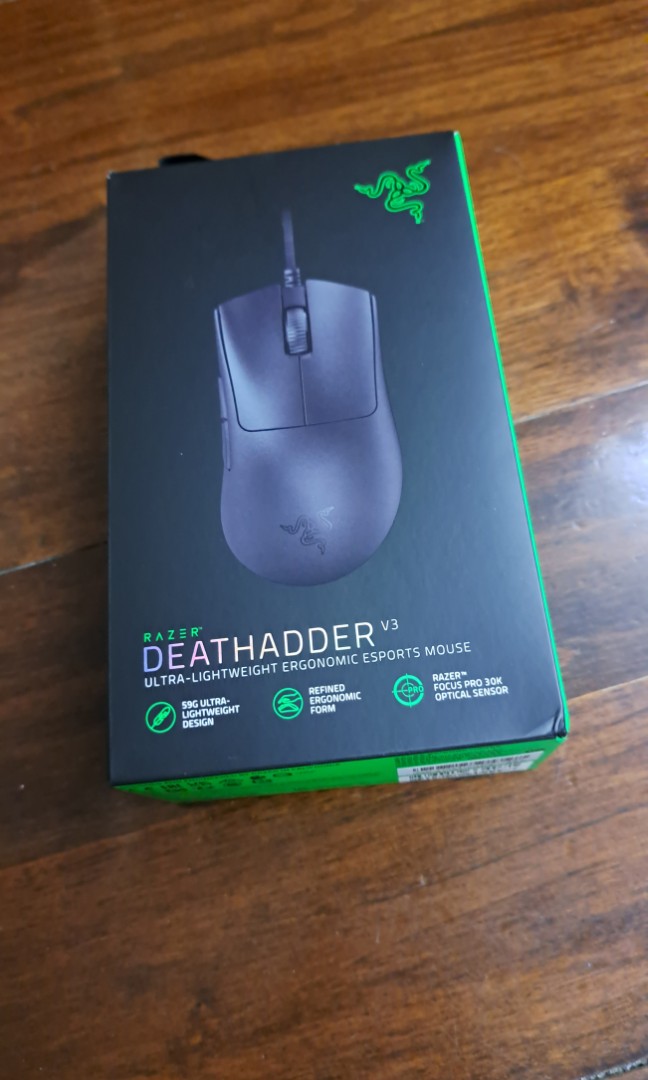 razer deathadder v3 有線, 電腦＆科技, 電腦周邊及配件, 電腦滑鼠及