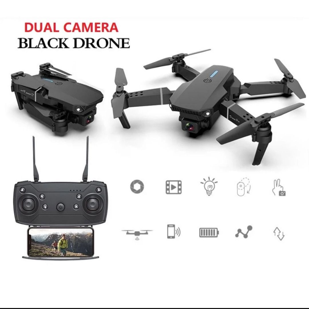 Ready Stock Dual Camera Drone K3 E88 E99 RC Quadcopter Foldable
