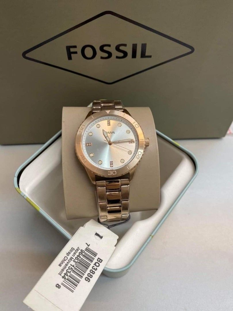 Dayle Three-Hand Rose Gold-Tone Stainless Steel Watch - BQ3886 - Fossil