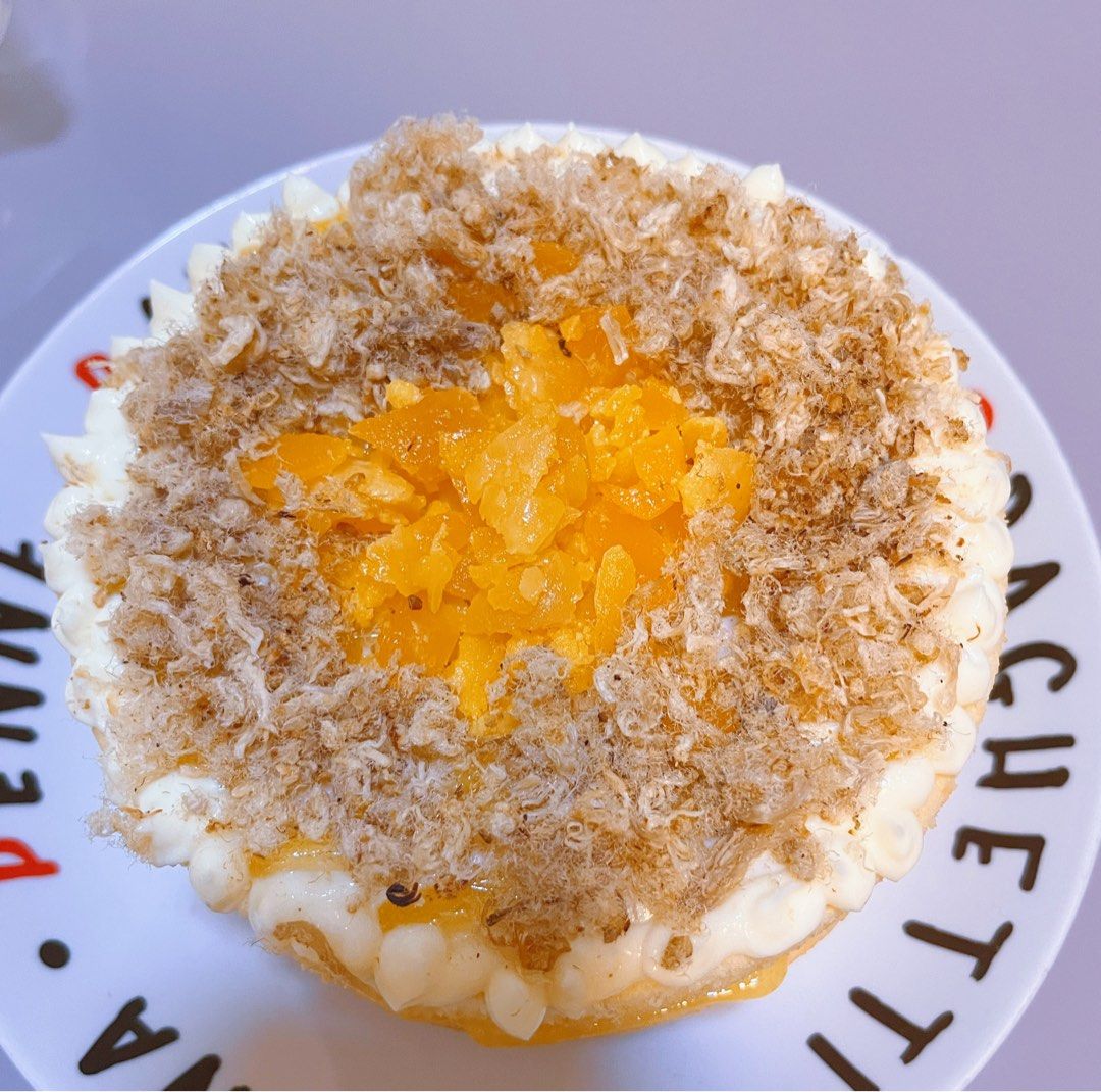Salted egg & pork floss chiffon cake, Food & Drinks, Homemade Bakes on