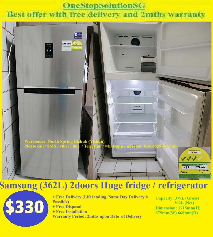 Samsung (362L) 2doors Huge fridge / refrigerator (330 + Free Delivery