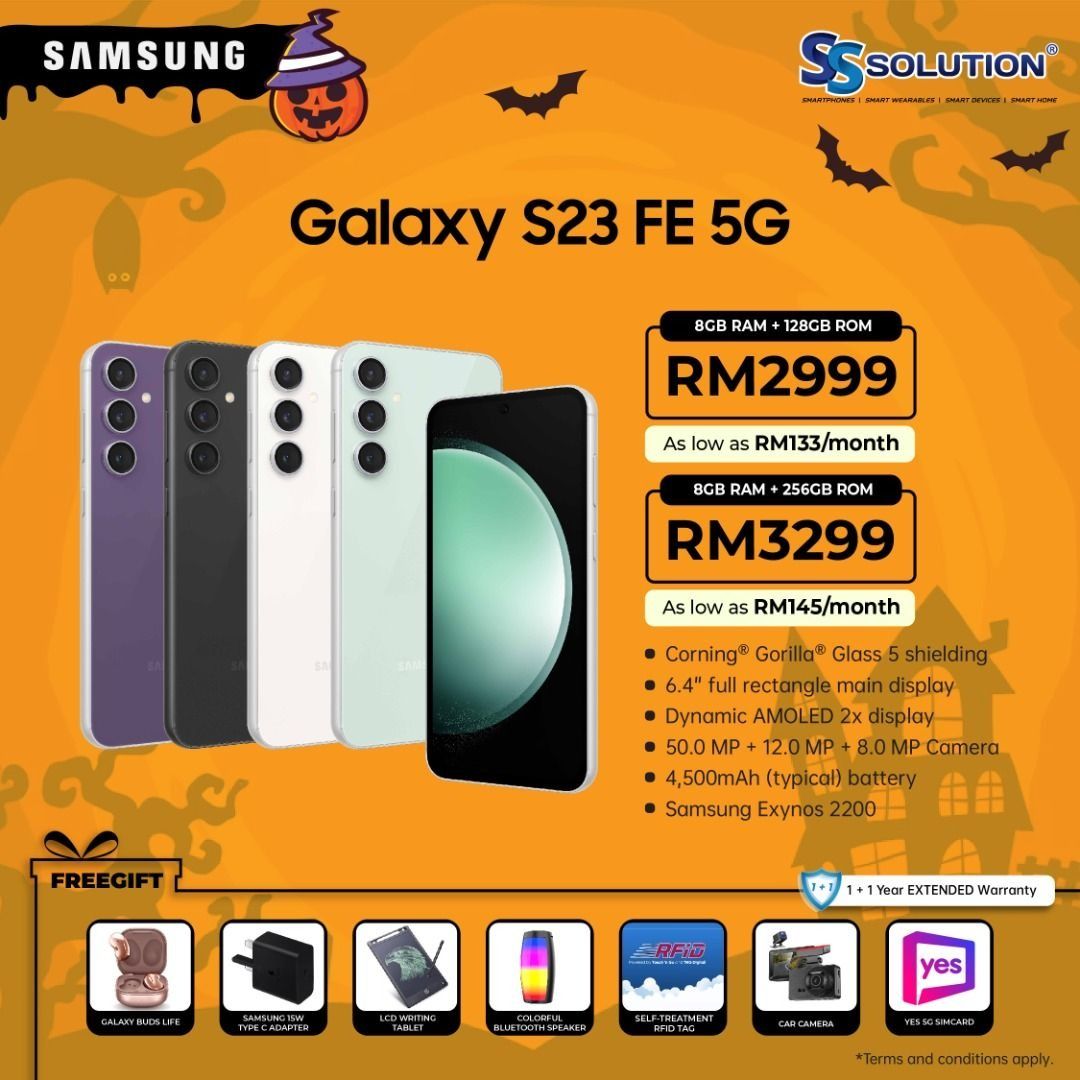 Samsung Smart Phones 8GB RAM + 256GB ROM Mint Galaxy S23 FE 5G