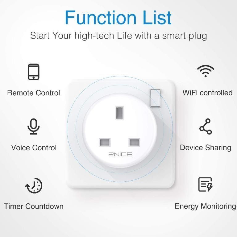 MOES Smart Socket Plug Outlet Built-in Bluetooth Gateway Hub Alexa