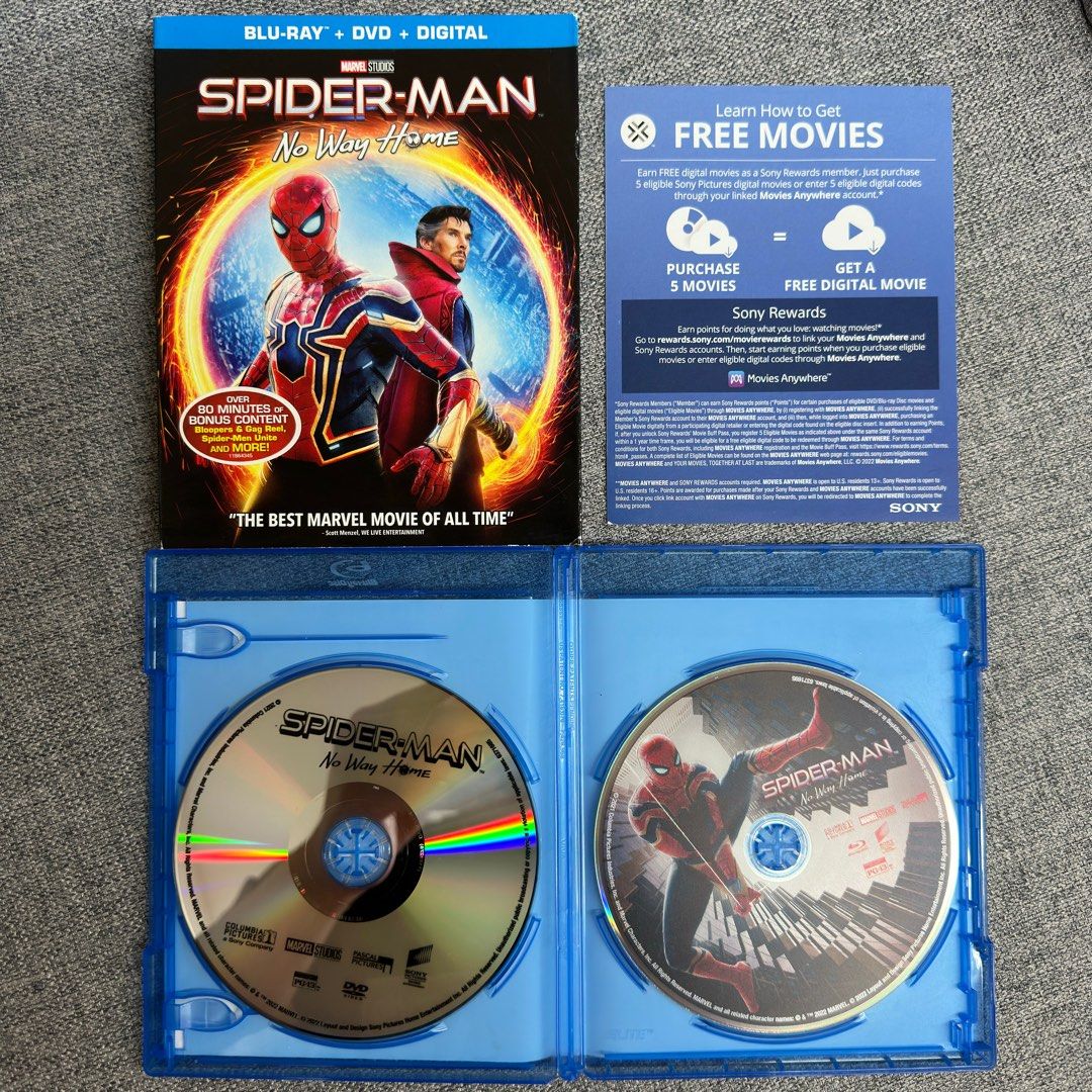Spiderman No Way Home Blu-Ray DVD (Category: CDs & DVDs) located in Manila. Submitted by sweettotes_ph (Listing ID 1259917175, Image 3). Description: Authentic / Original No issues Fully working Good condition For pickup or delivery Bdo gcash cod payment .