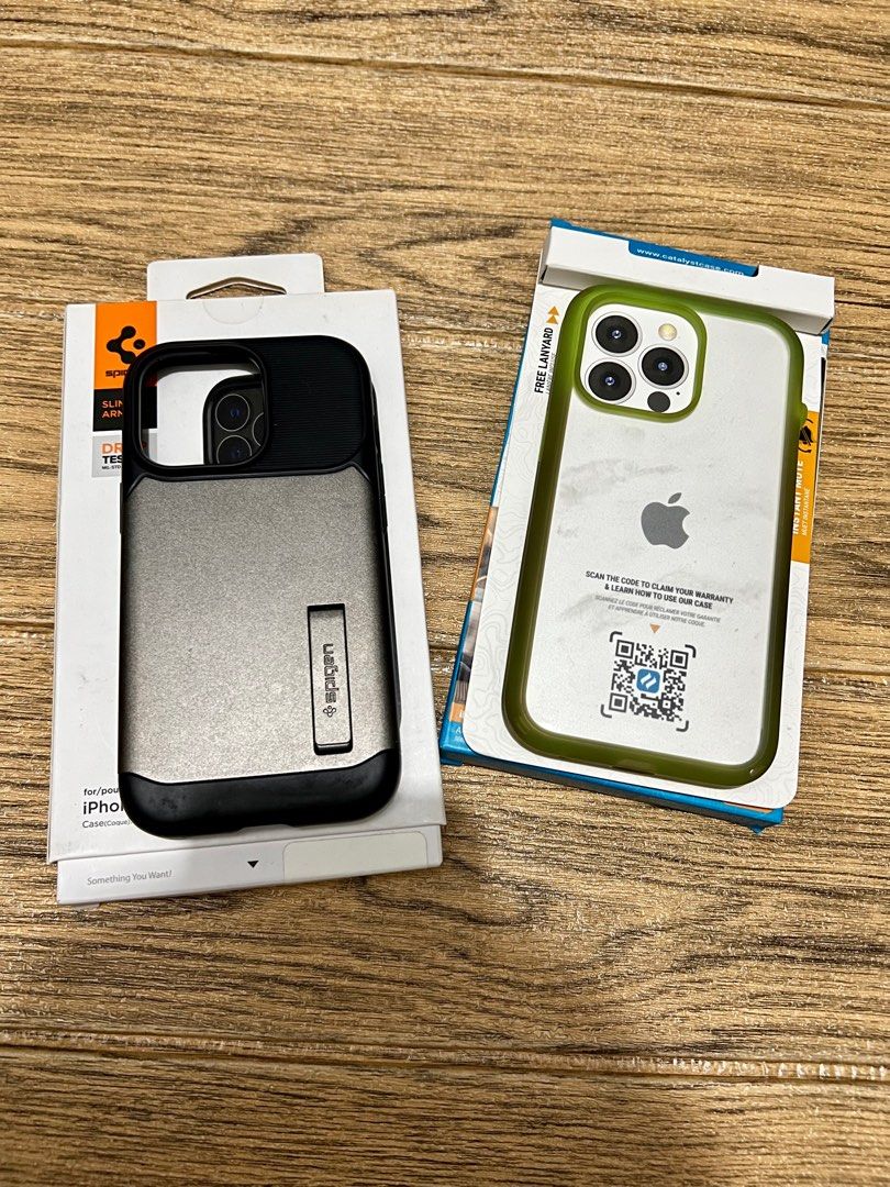 CATALYST Influence | iPhone 13 Pro case (Category: Cases & Sleeves) located in Quezon City. Submitted by felizdoss (Listing ID 1259911439, Image 2). Description: 🟢 Catalyst Vibe case in Glow (400 php) - has paint marks at the back. ⚫️ Spigen Slim Armor case in Gunmetal (400 php) - has water stains/discoloration. *Affects aesthetic, but not functionality. The following cases don’t have any dents. .