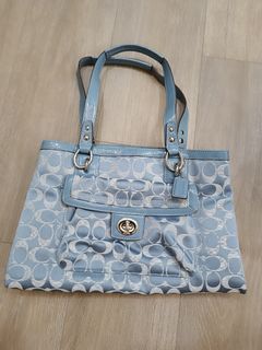 Coach denim tote bag handbag, Luxury, Bags & Wallets on Carousell