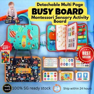 Toddler Girl Toys Busy Board Pink - Birthday Gifts 2 Year Old Girls 1-3  Autism Kids Sensory Airplane Travel Essentials Quiet Books 2-4 Montessori