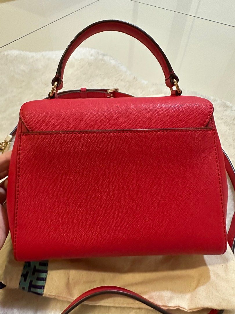 Tory Burch Robinson Small Top-handle Satchel (Brilliant Red