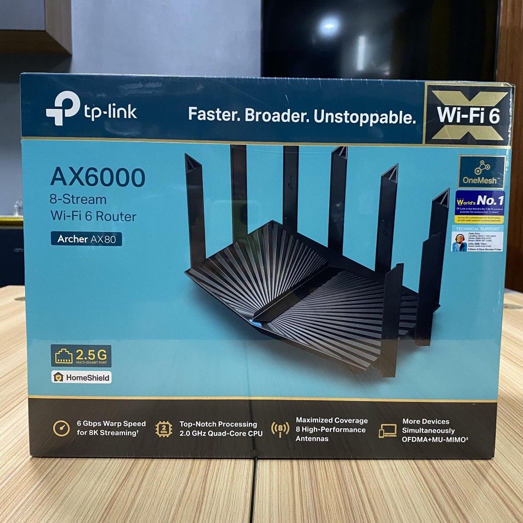 TP-LINK Archer AX80 AX6000 Dual-Band 8-Stream Gigabit Wi-Fi 6 Router