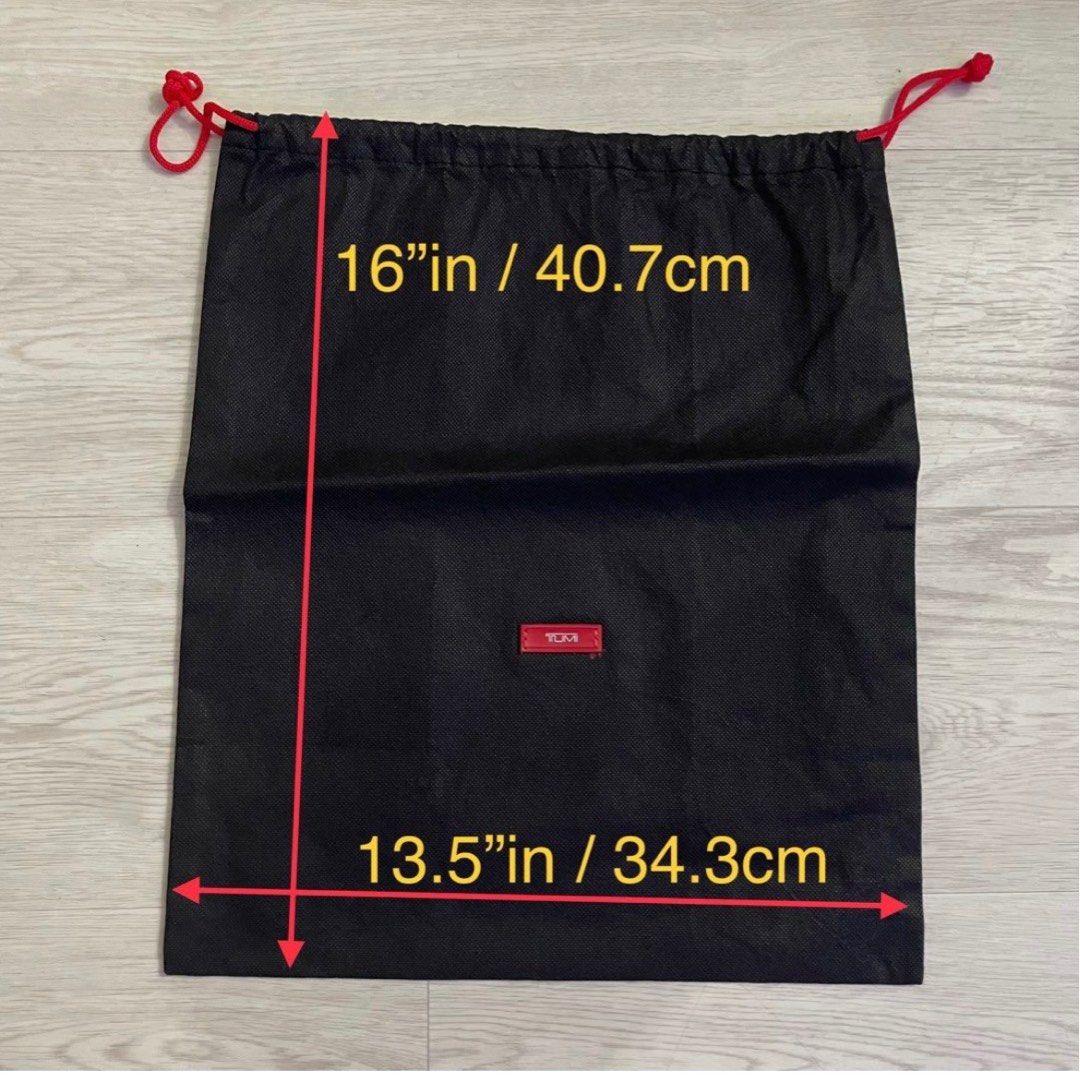 Tumi Black Dust Bags Small 16 in x 13.5 in 10 Medium 17 in x 18 in 13 Large 21 in x 21 in 17 Backpack Brief Outfit