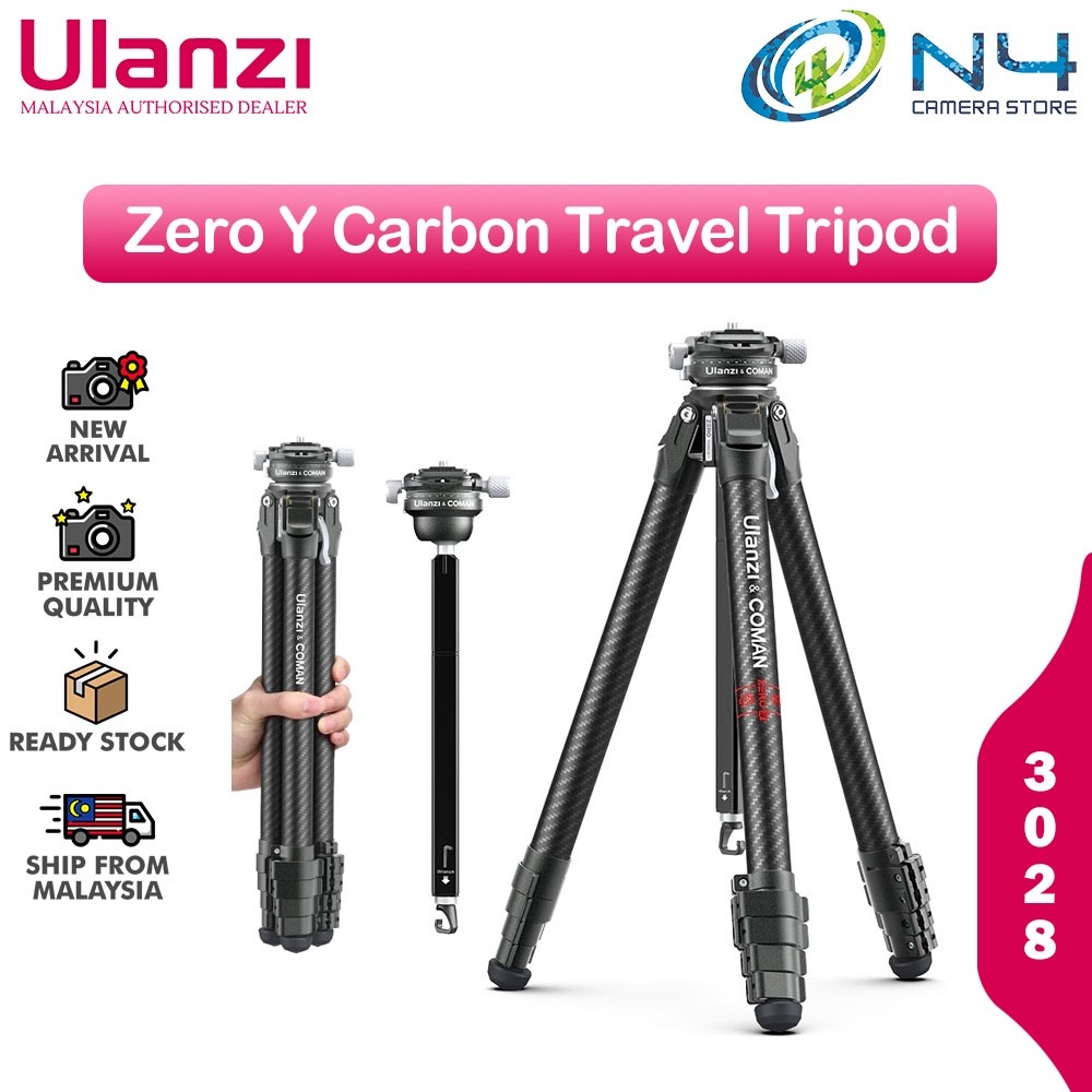 Ulanzi Coman Zero X Zero Y Lightweight Travel Tripod Full Carbon Fiber