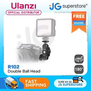 Ulanzi R102 Multi-Functional Double Ball Head with 1/4" Dual Mount Screws, 1Kg Load Capacity, 360 Degree Rotatable & 180 Degree Tilt for Photography Equipment (KIT Available) | 3058, 3059 | JG Superstore