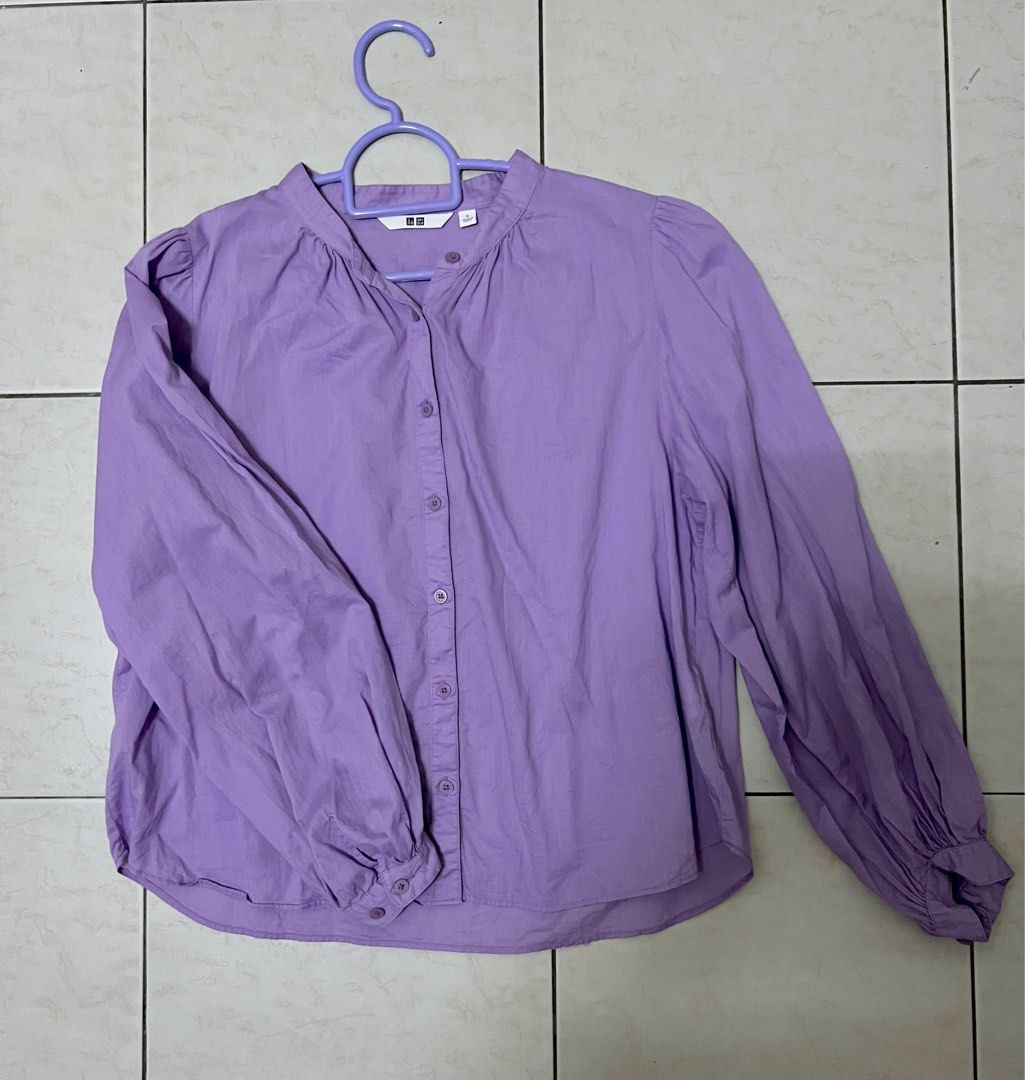 uniqlo purple blouse
