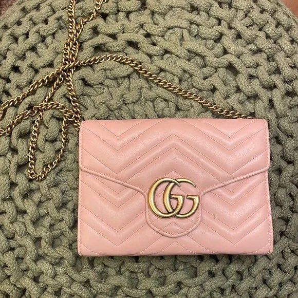 Gucci Marmont Super Mini (Dusty Pink), Luxury, Bags & Wallets on Carousell