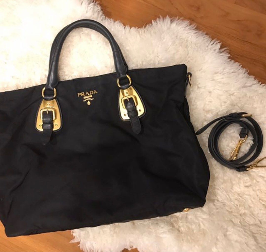 Prada Gray Nylon Tessuto Tote Bag (Neverfull style), Luxury, Bags & Wallets  on Carousell