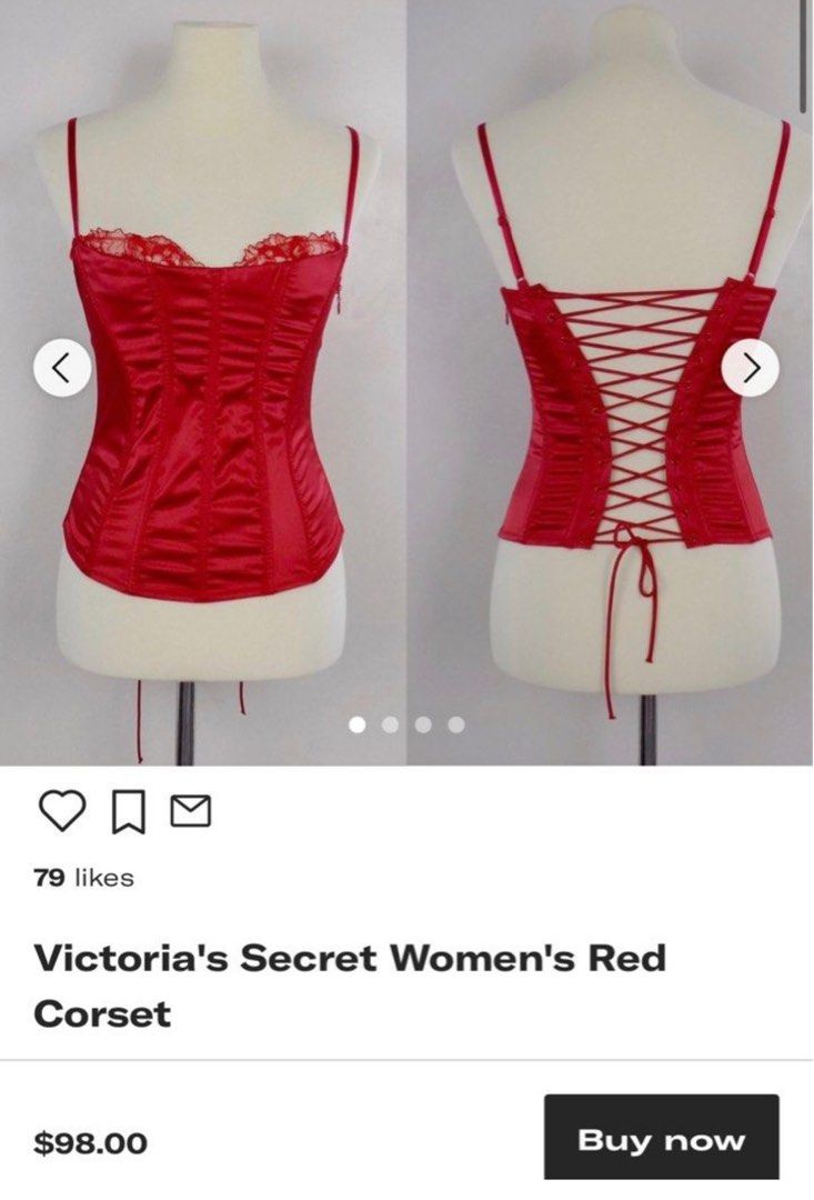 Victoria's Secret red lace corset bustier top, Women's Fashion, Tops ...