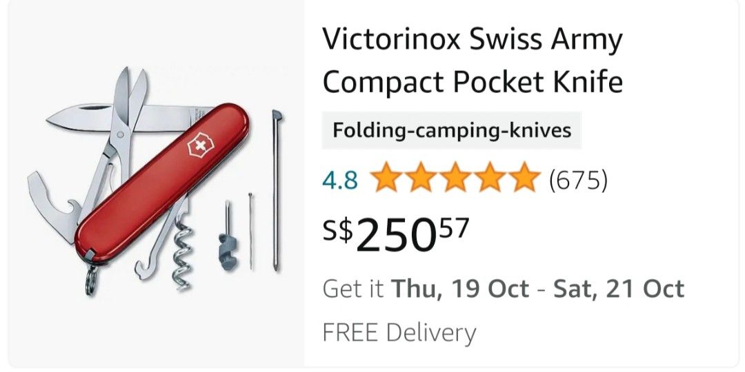 Victorinox Compact Swiss Army Knife, Sports Equipment, Hiking & Camping on Carousell