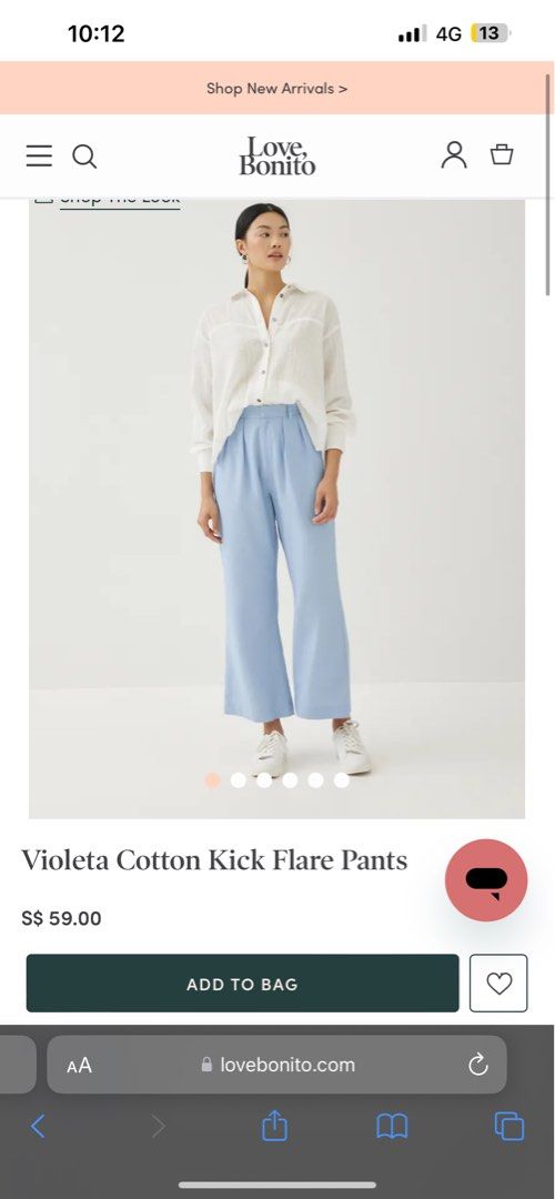 White cotton 2024 flare pants