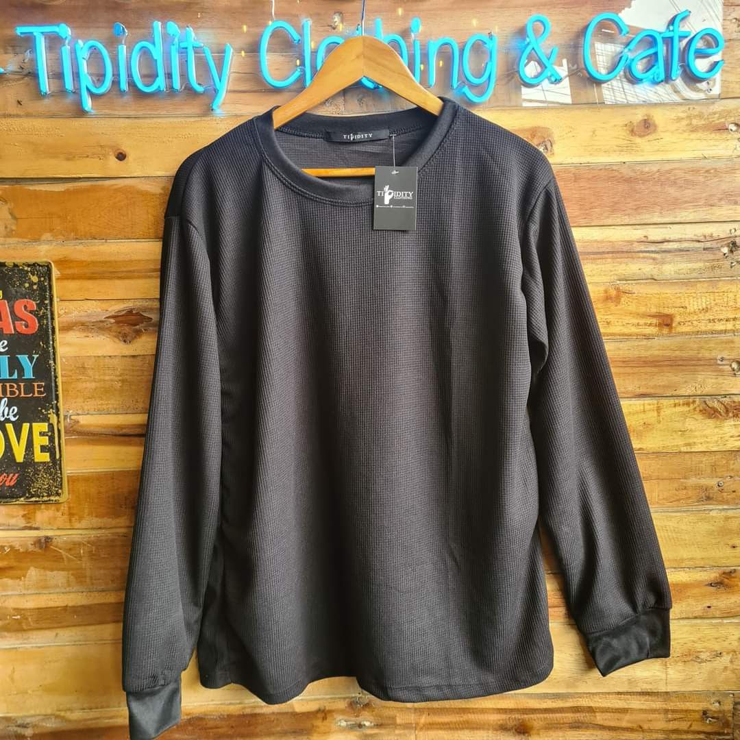Wild Fable Sweatshirt Charcoal Gray Crewneck Pullover Waffle Knit
