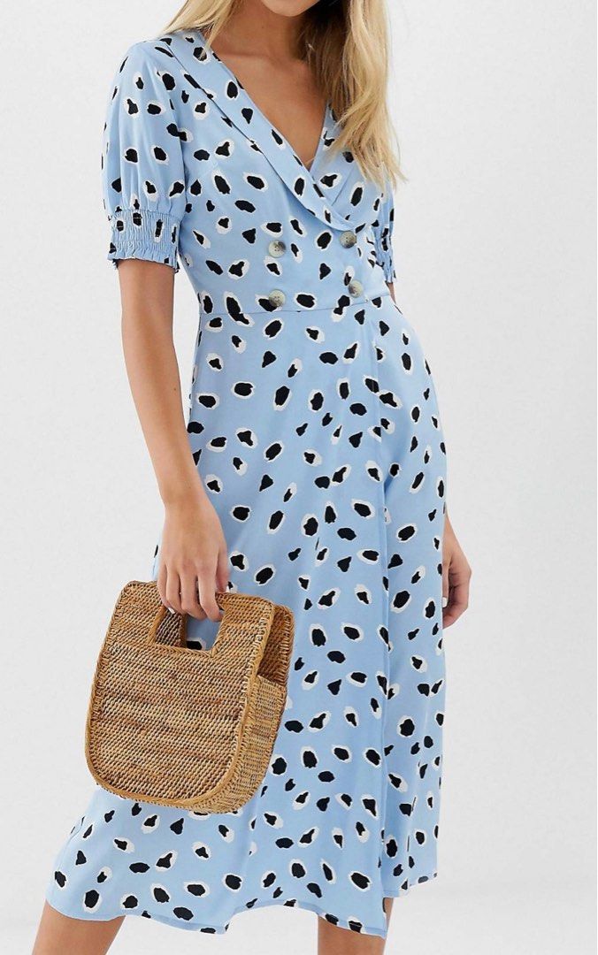 Wednesday s Girl Midi Dress with Shirred Sleeves