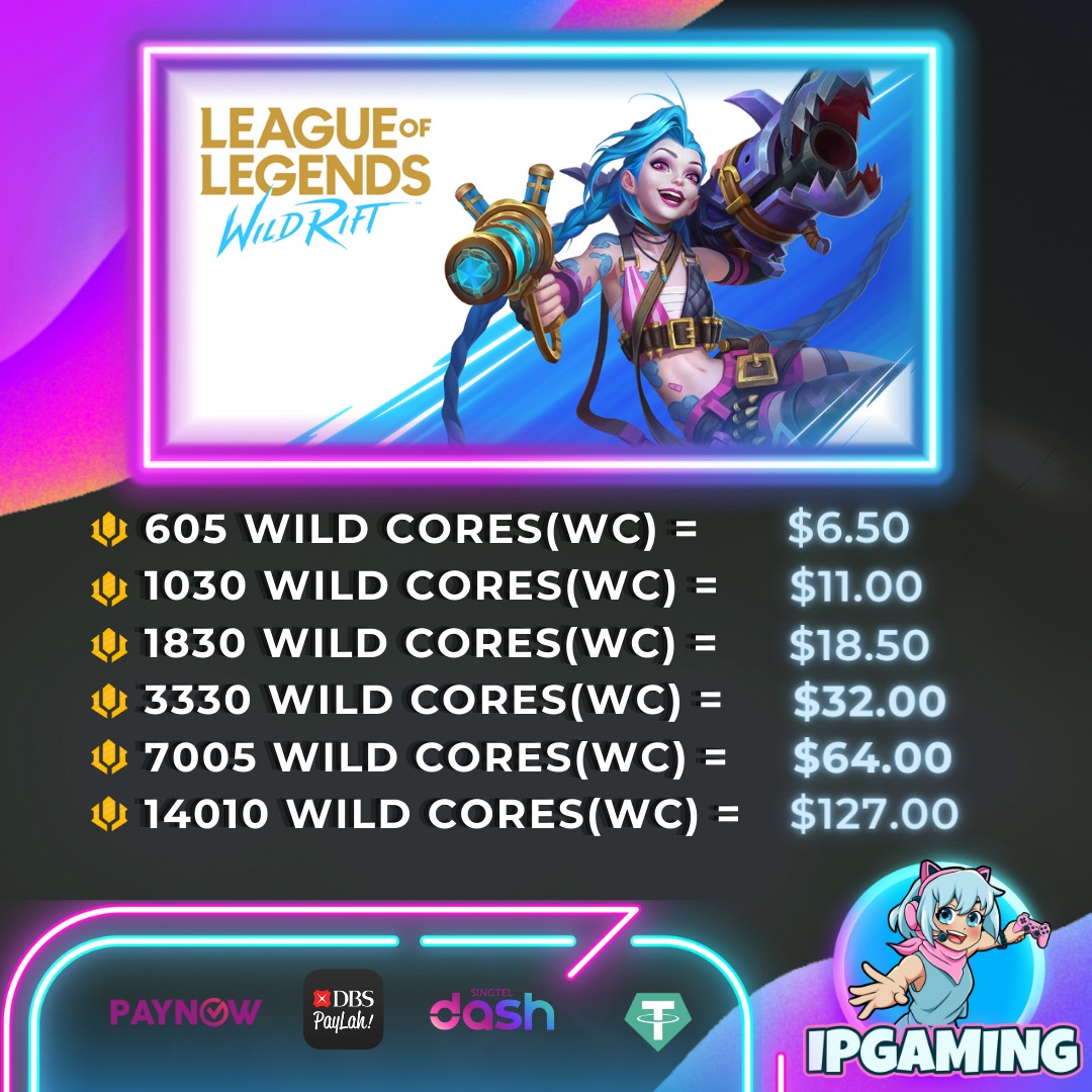Top Up League of Legends Wild Rift Wild Core - Item4Gamer