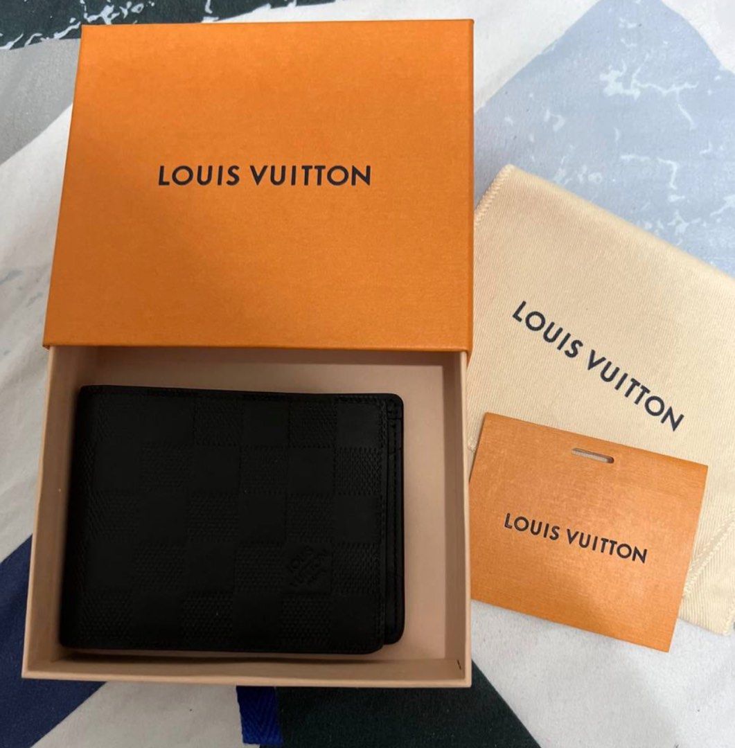 Louis Vuitton Orange Damier Infini Leather Slender Wallet Louis