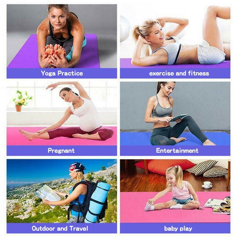 Yoga Mats Pilates Exercise Mat Thick 6mm Non Slip Mat Gymnastic