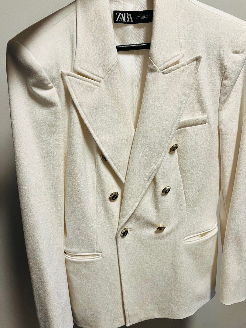 White balmain style blazer on sale