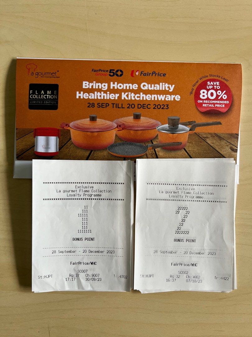 ($0.50) NTUC Bonus Points [La Gourmet Flame Collection], Tickets ...