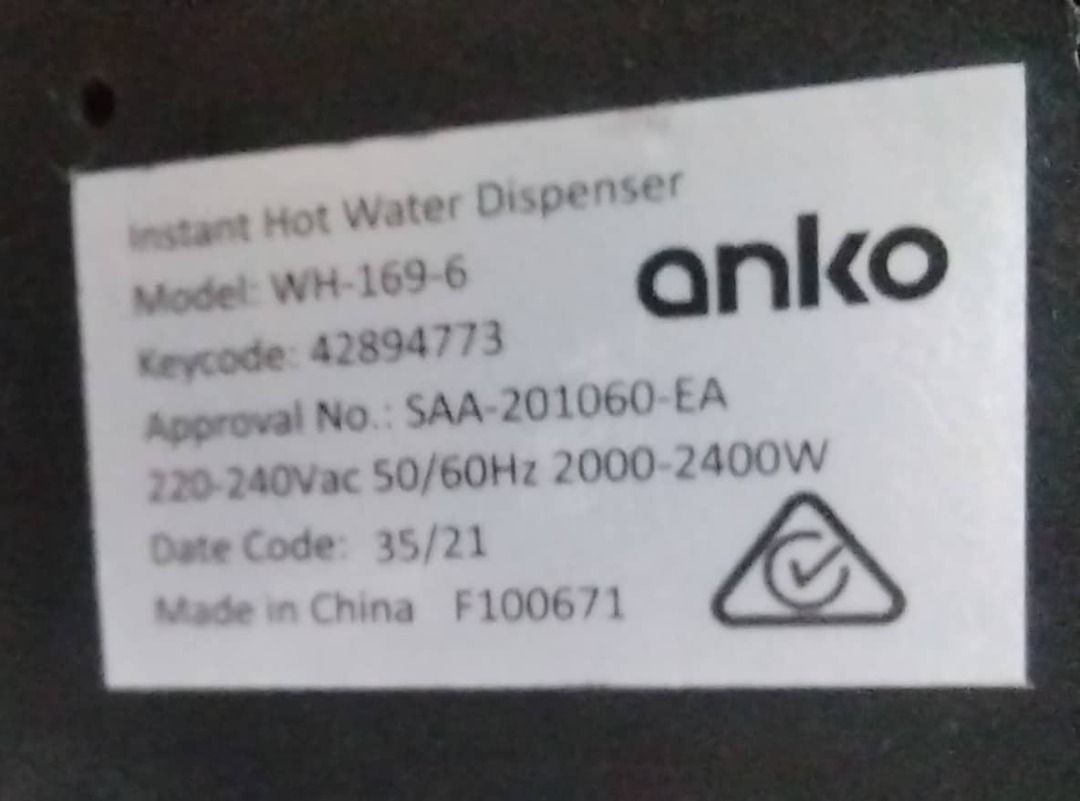 1. Anko Instant Hot Water Dispenser, Furniture & Home Living