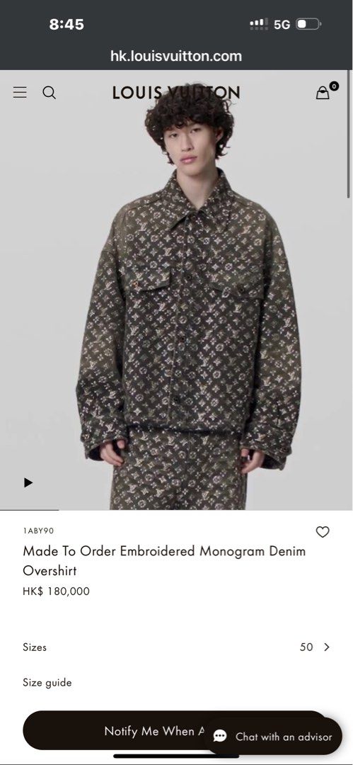 Louis Vuitton Embroidered Monogram Denim Overshirt