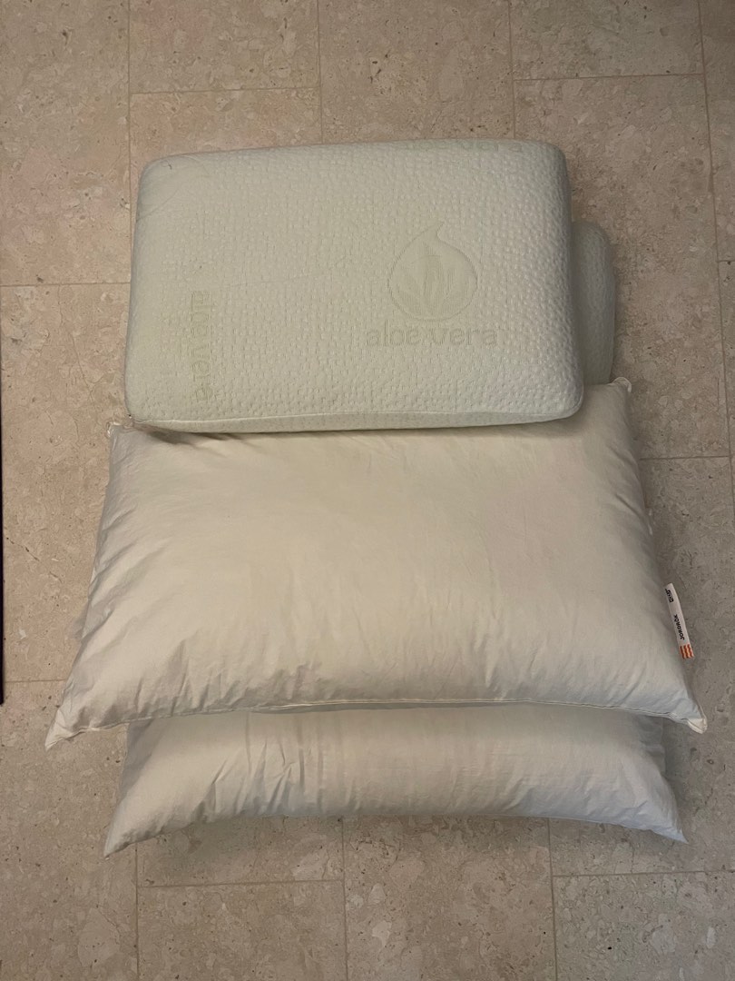 2 IKEA pillows, Furniture & Home Living, Furniture, Bed Frames