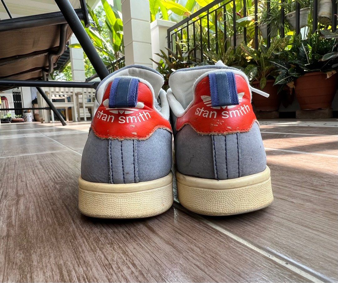 8.5UK Adidas Stan Smith Grey Red leather Men s Fashion Footwear