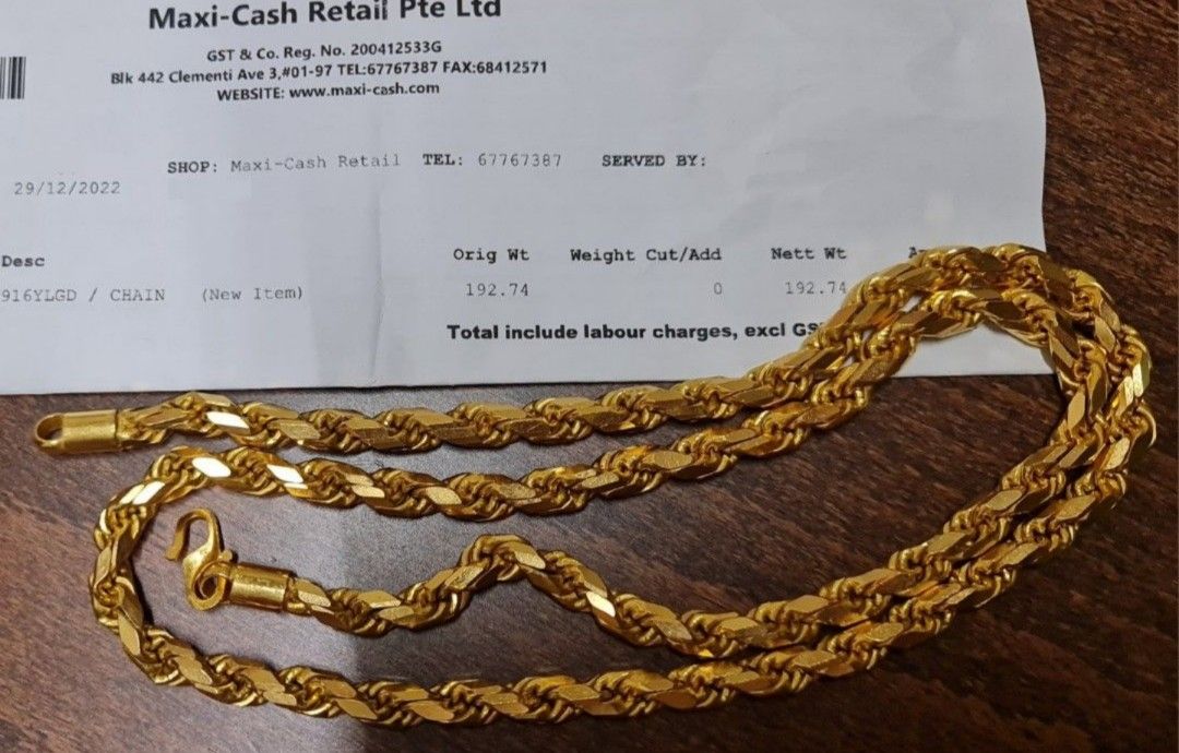 916 gold chain 192.74 60cm
