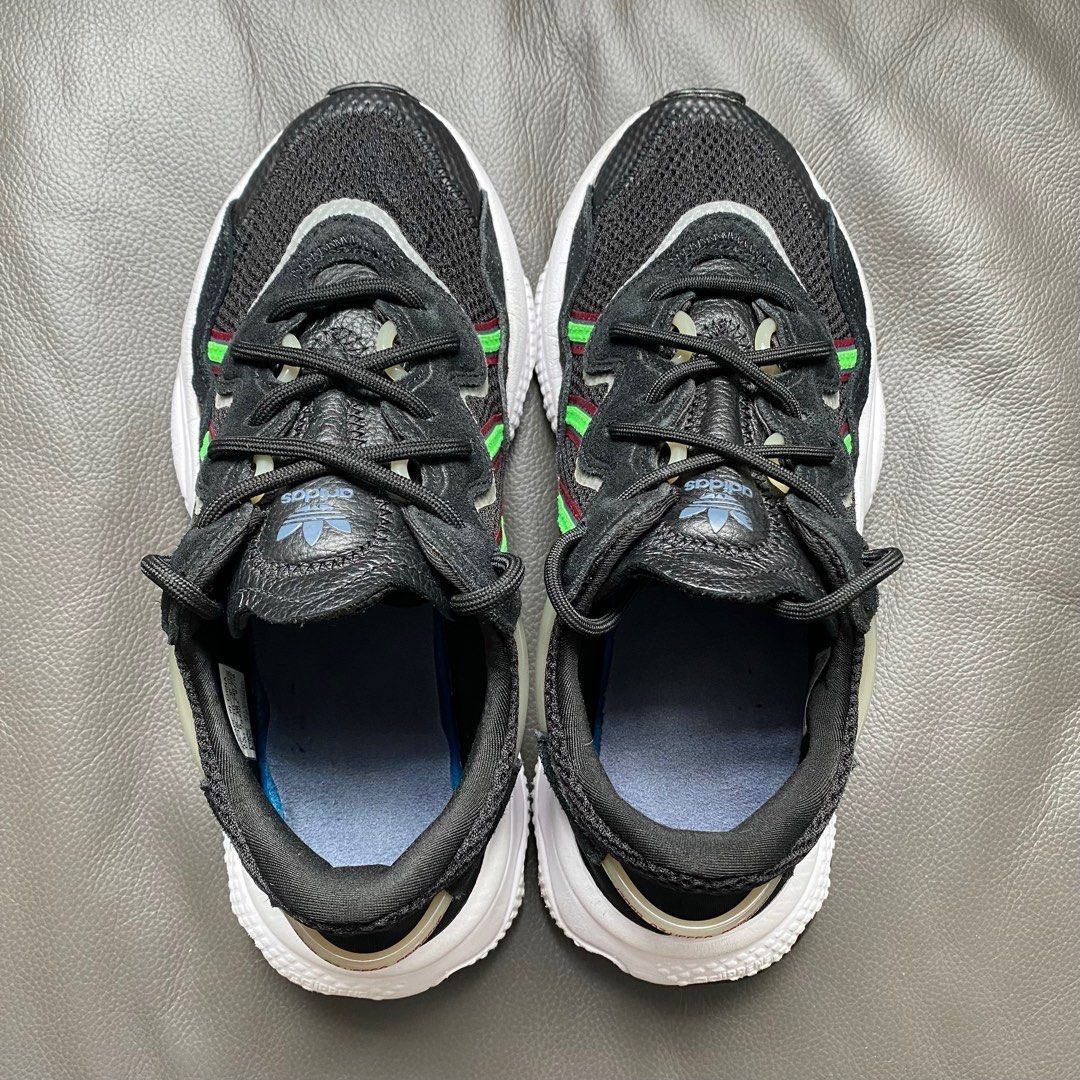Adidas Ozweego Chunky Shoes Size 7 US womens 5.5 US mens Black Solar Green Colorway