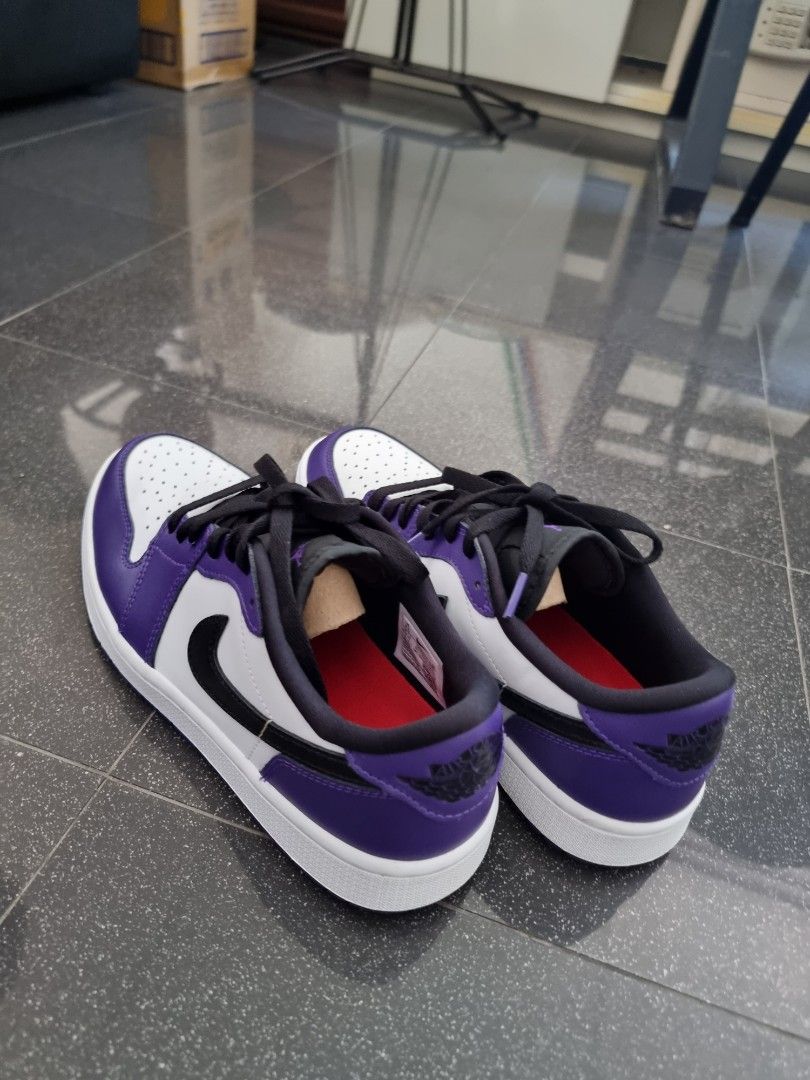 Foot Purple Aj1s Aj1 Low Golf Court Purple, Men's Fashion