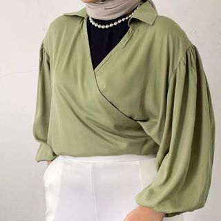 Amico id sage green kimono top oversize