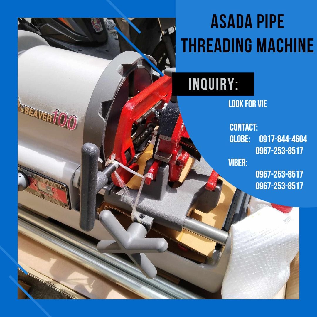 ASADA PIPE THREADING MACHINE (Category: Industrial Equipment) located in Caloocan City. Submitted by Maeve_vale (Listing ID 1259954762, Image 1). Description: ‼ ALL ITEMS ARE ON STOCK‼ SEND US A MESSAGE FOR INQUIRIES Kindly contact MS.VIE at No time to go out? Don't know where to buy? Afraid of online scammers? ‼ WE'RE HERE TO HELP AND SERVE YOU‼ ☑ 100% LEGIT TRUSTED SUPPLIER ☑ Competitive Price ☑ With complete Legal Documents ☑ BIR Registered ☑ 