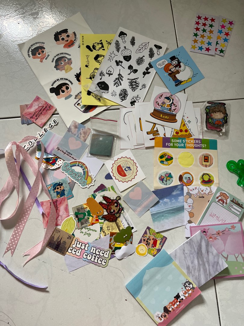 Assorted bujo stickers note pads ribbon, Hobbies & Toys, Stationery &  Craft, Craft Supplies & Tools on Carousell
