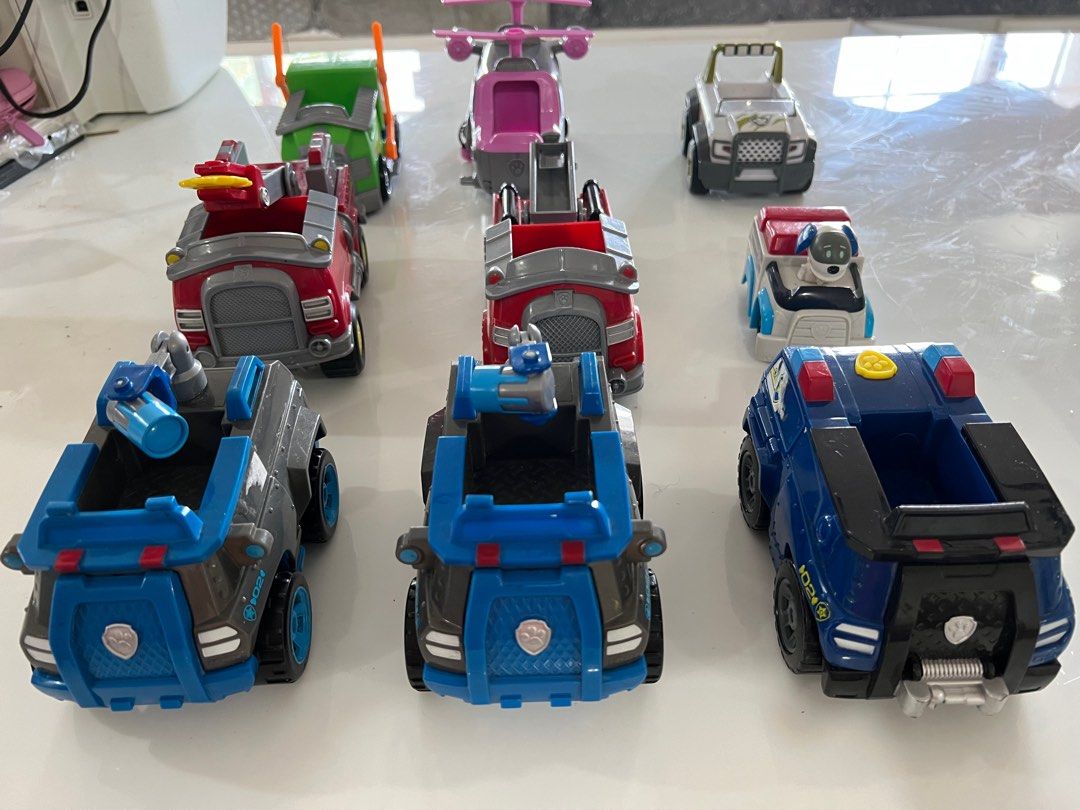 Auth Paw Patrol Vehicles Take All (Category: Vehicle & Diecast Models) located in Cabanatuan. Submitted by thesleekchicph (Listing ID 1260022981, Image 1). Description: Auth Paw Patrol Vehicles characters not included 10pcs flaws: some stickers are already torn bought in Amazon.