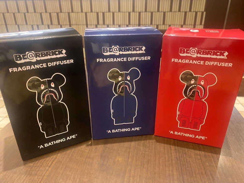 Bearbrick Bape Diffuser (Category: Designer & Blind Box Toys) located in Singapore. Submitted by stephycheongyl (Listing ID 1260001283, Image 1). Description: BNIB BearbrickxBape diffuser $120 each. All 3 for $330. Price fixed non negotiable.