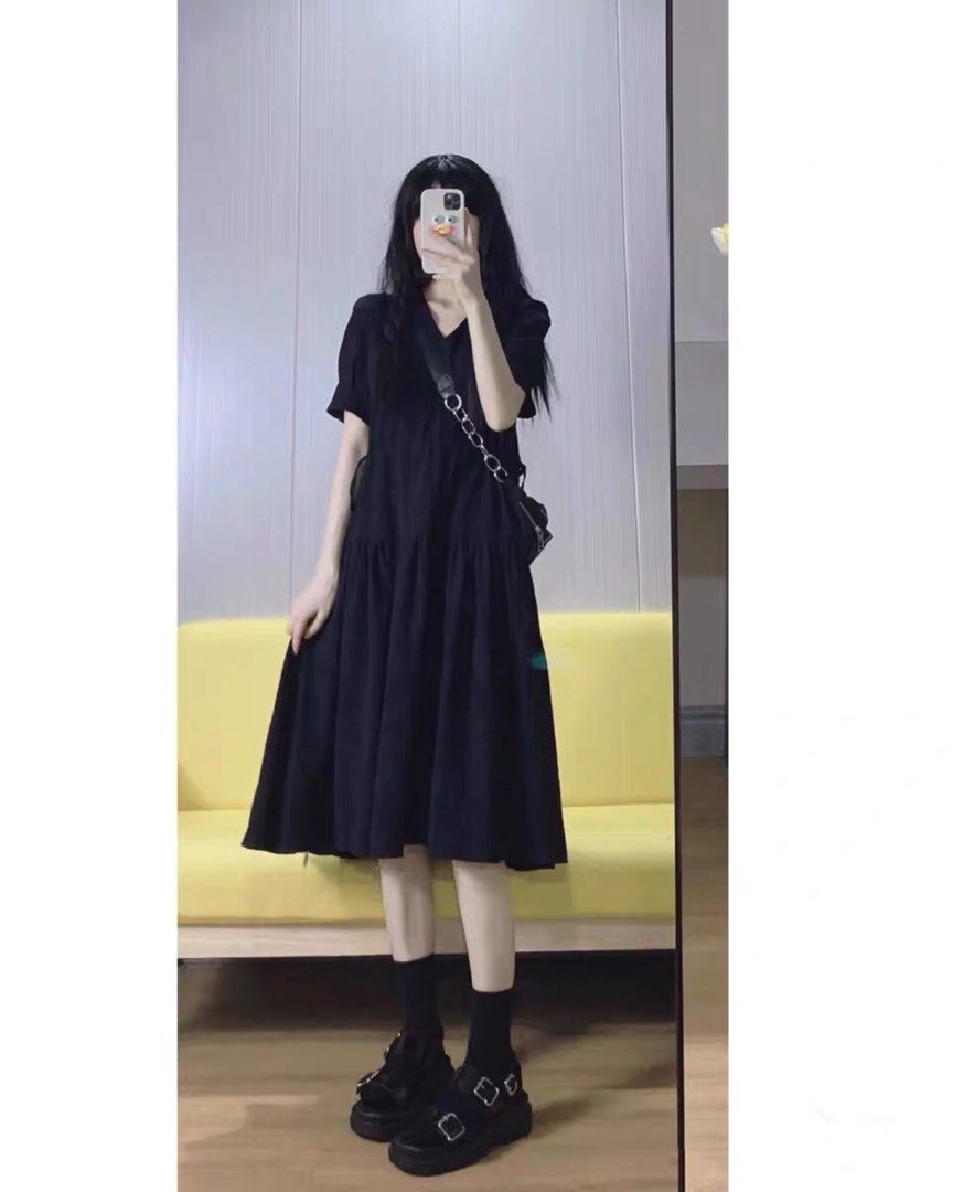 Black Babydoll Dress, Women's Fashion, Dresses & Sets, Dresses on Carousell